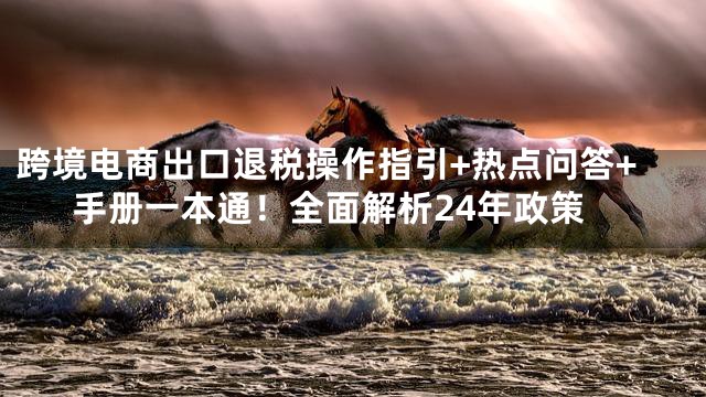 跨境电商出口退税操作指引+热点问答+手册一本通！全面解析24年政策