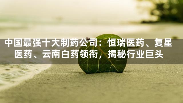 中国最强十大制药公司：恒瑞医药、复星医药、云南白药领衔，揭秘行业巨头