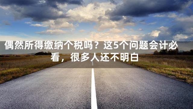 偶然所得缴纳个税吗？这5个问题会计必看，很多人还不明白