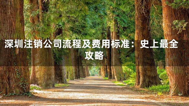 深圳注销公司流程及费用标准：史上最全攻略