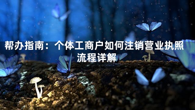 帮办指南：个体工商户如何注销营业执照流程详解