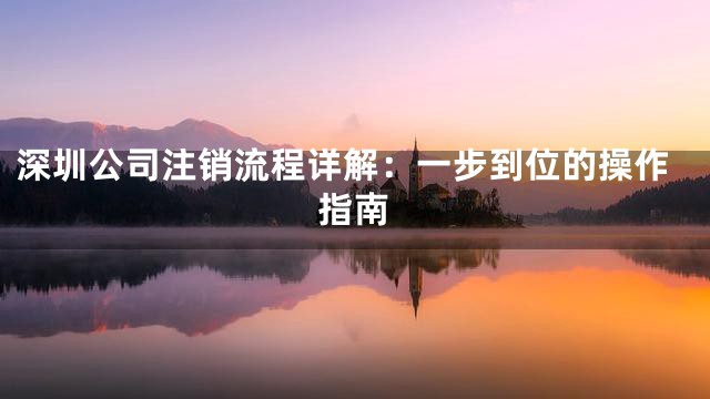 深圳公司注销流程详解：一步到位的操作指南