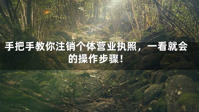 手把手教你注销个体营业执照，一看就会的操作步骤！