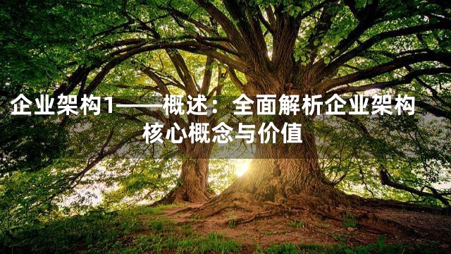 企业架构1——概述：全面解析企业架构核心概念与价值