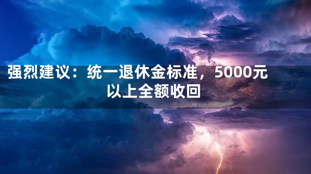 强烈建议：统一退休金标准，5000元以上全额收回