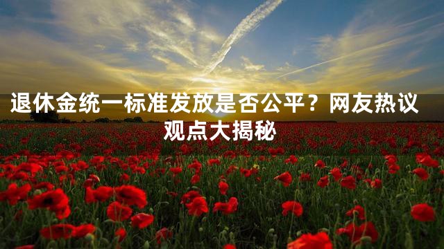 退休金统一标准发放是否公平？网友热议观点大揭秘