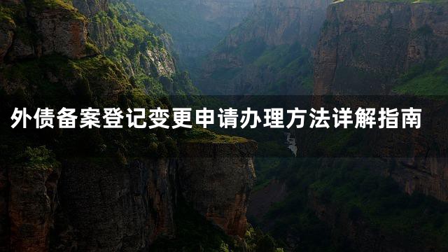 外债备案登记变更申请办理方法详解指南
