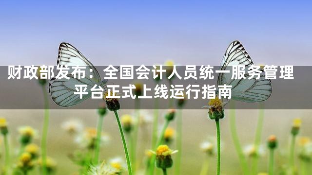 财政部发布：全国会计人员统一服务管理平台正式上线运行指南