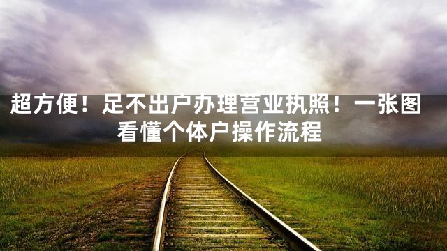超方便！足不出户办理营业执照！一张图看懂个体户操作流程