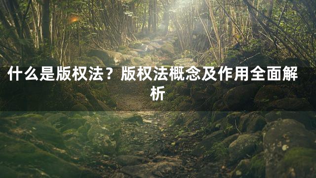 什么是版权法？版权法概念及作用全面解析