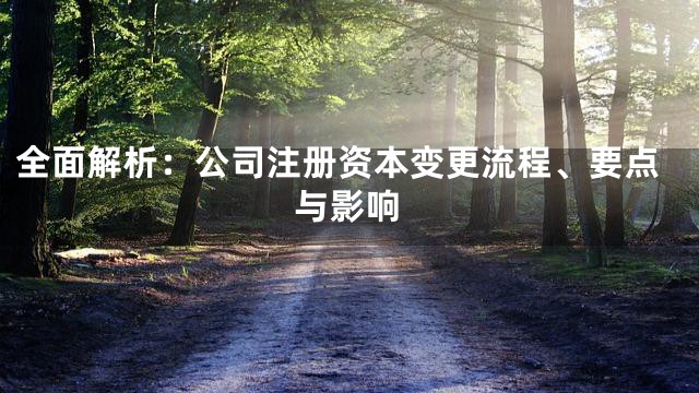 全面解析：公司注册资本变更流程、要点与影响