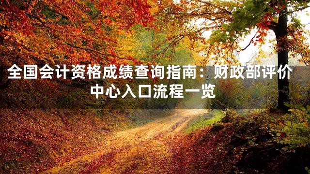 全国会计资格成绩查询指南：财政部评价中心入口流程一览