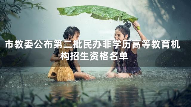 市教委公布第二批民办非学历高等教育机构招生资格名单