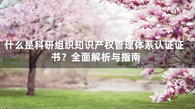 什么是科研组织知识产权管理体系认证证书？全面解析与指南