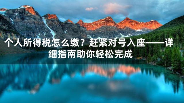个人所得税怎么缴？赶紧对号入座——详细指南助你轻松完成