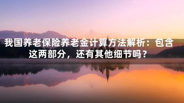 我国养老保险养老金计算方法解析：包含这两部分，还有其他细节吗？