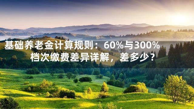 基础养老金计算规则：60%与300%档次缴费差异详解，差多少？