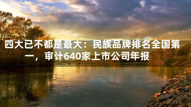 四大已不都是最大：民族品牌排名全国第一，审计640家上市公司年报