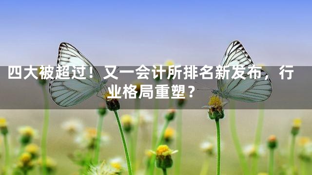 四大被超过！又一会计所排名新发布，行业格局重塑？