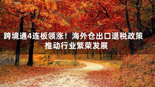 跨境通4连板领涨！海外仓出口退税政策推动行业繁荣发展