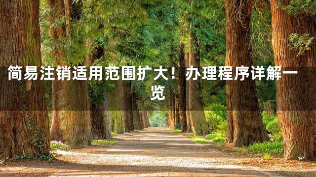简易注销适用范围扩大！办理程序详解一览