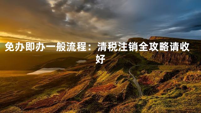 免办即办一般流程：清税注销全攻略请收好