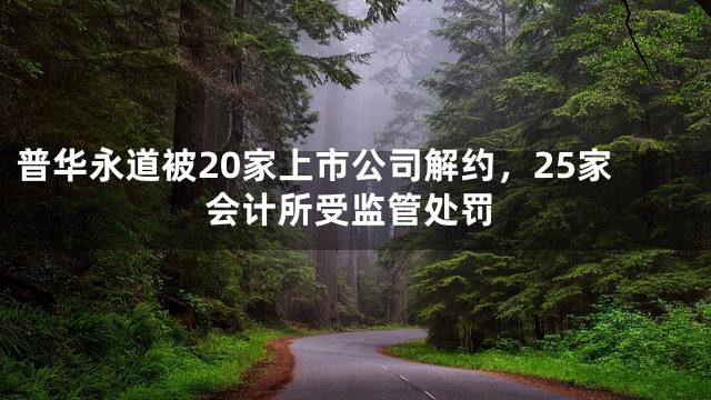 普华永道被20家上市公司解约，25家会计所受监管处罚