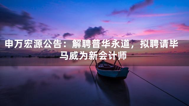申万宏源公告：解聘普华永道，拟聘请毕马威为新会计师