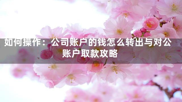 如何操作：公司账户的钱怎么转出与对公账户取款攻略