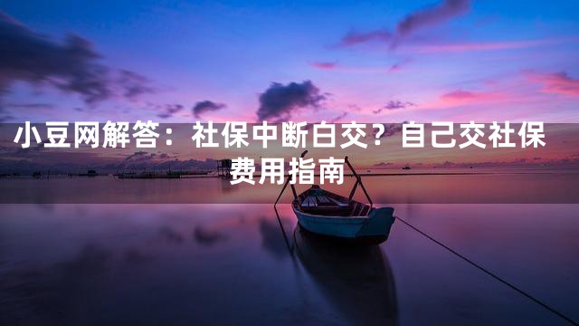 小豆网解答：社保中断白交？自己交社保费用指南