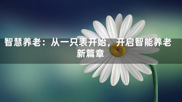 智慧养老：从一只表开始，开启智能养老新篇章
