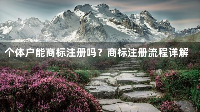 个体户能商标注册吗？商标注册流程详解