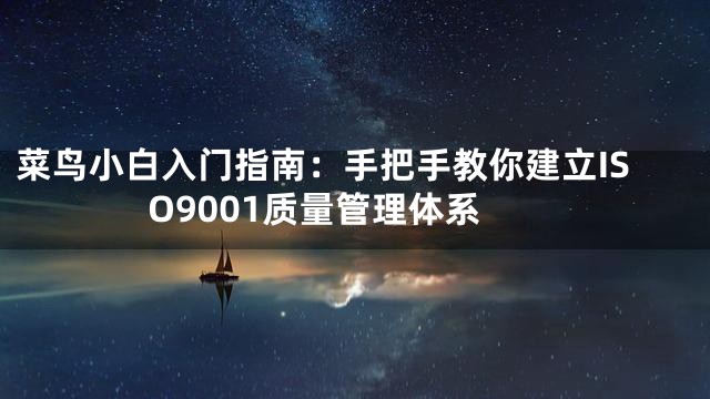 菜鸟小白入门指南：手把手教你建立ISO9001质量管理体系