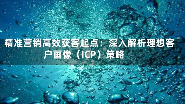 精准营销高效获客起点：深入解析理想客户画像（ICP）策略