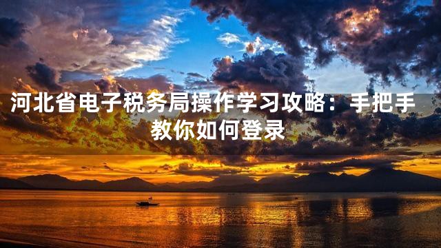 河北省电子税务局操作学习攻略：手把手教你如何登录