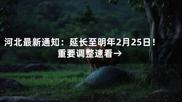 河北最新通知：延长至明年2月25日！重要调整速看→