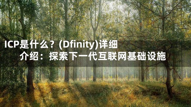ICP是什么？(Dfinity)详细介绍：探索下一代互联网基础设施