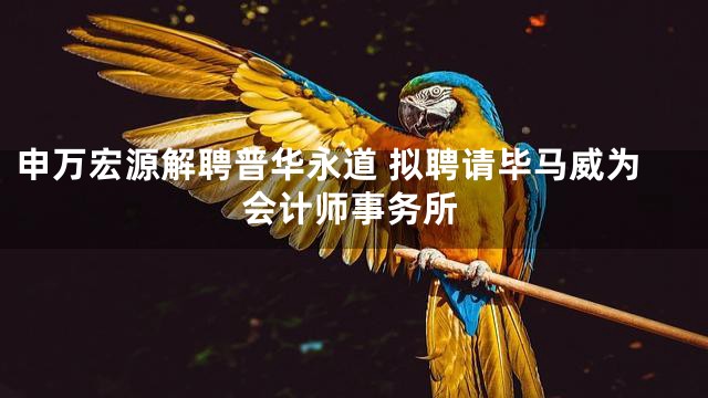 申万宏源解聘普华永道 拟聘请毕马威为会计师事务所