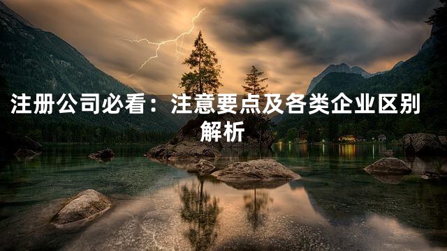 注册公司必看：注意要点及各类企业区别解析