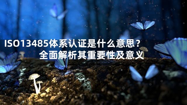ISO13485体系认证是什么意思？全面解析其重要性及意义