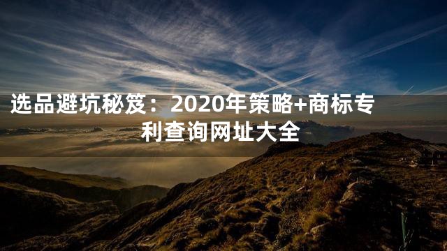 选品避坑秘笈：2020年策略+商标专利查询网址大全