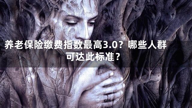 养老保险缴费指数最高3.0？哪些人群可达此标准？