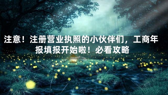 注意！注册营业执照的小伙伴们，工商年报填报开始啦！必看攻略