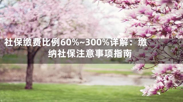 社保缴费比例60%~300%详解：缴纳社保注意事项指南