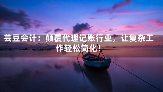 芸豆会计：颠覆代理记账行业，让复杂工作轻松简化！