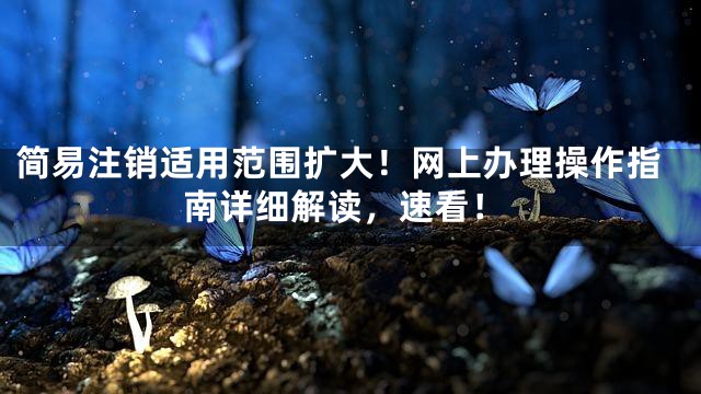 简易注销适用范围扩大！网上办理操作指南详细解读，速看！