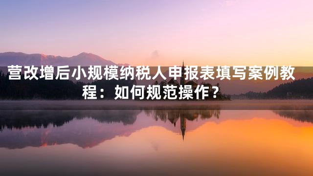 营改增后小规模纳税人申报表填写案例教程：如何规范操作？
