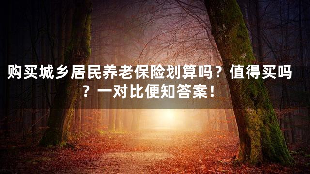 购买城乡居民养老保险划算吗？值得买吗？一对比便知答案！