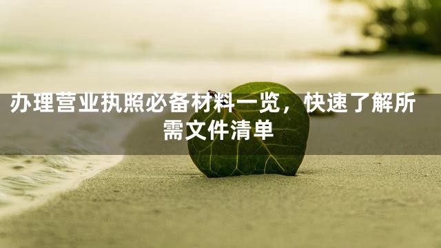 办理营业执照必备材料一览，快速了解所需文件清单
