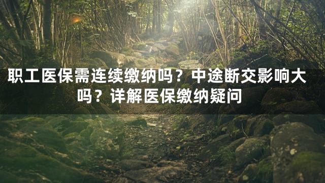 职工医保需连续缴纳吗？中途断交影响大吗？详解医保缴纳疑问